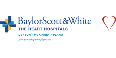 Baylor Scott & White The Heart Hospitals logo with a blue cross and red heart.